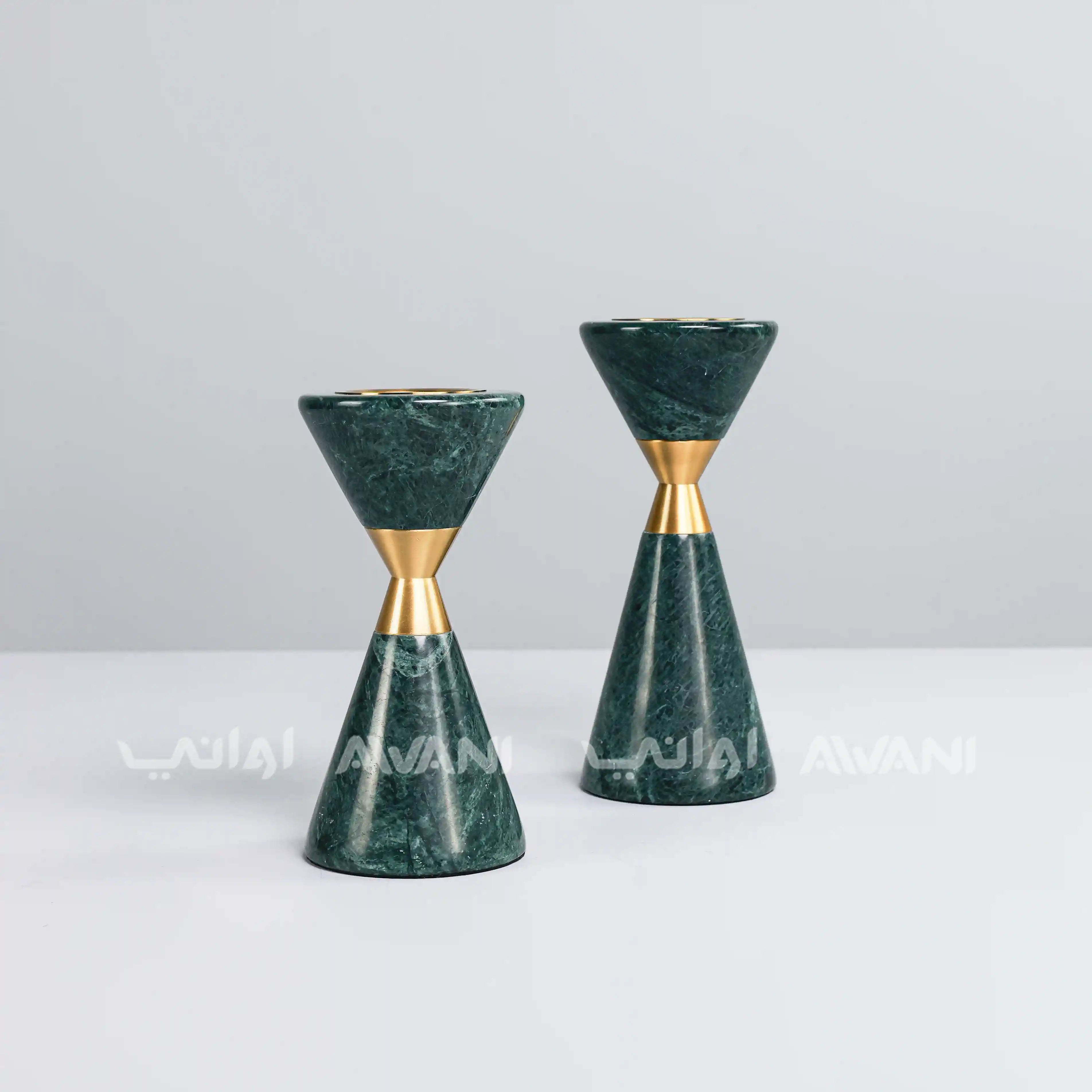 Modern Ceramic Green & Gold Burner Holders