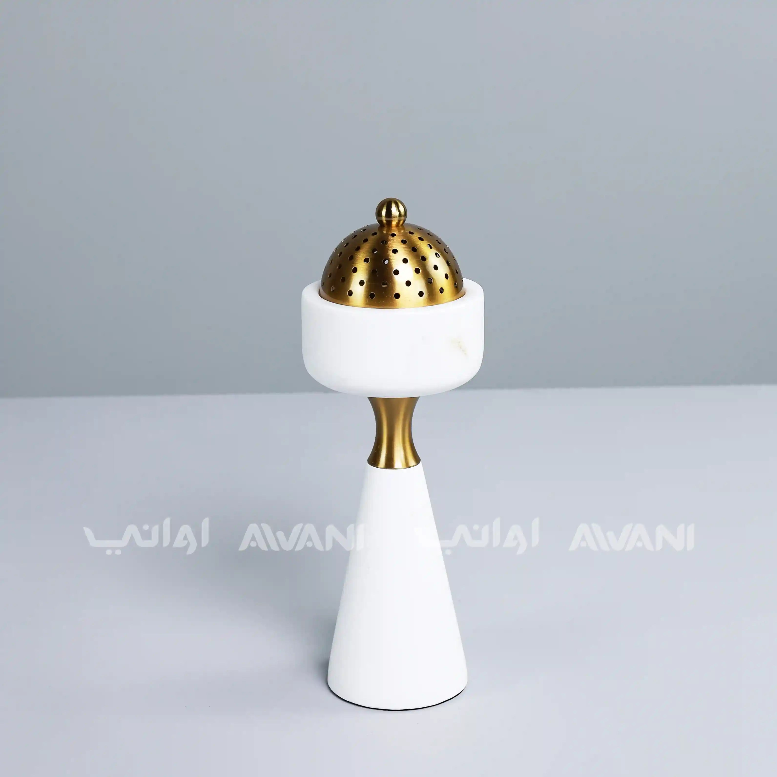 Modern Ceramic White & Gold Burner Holders with Cover