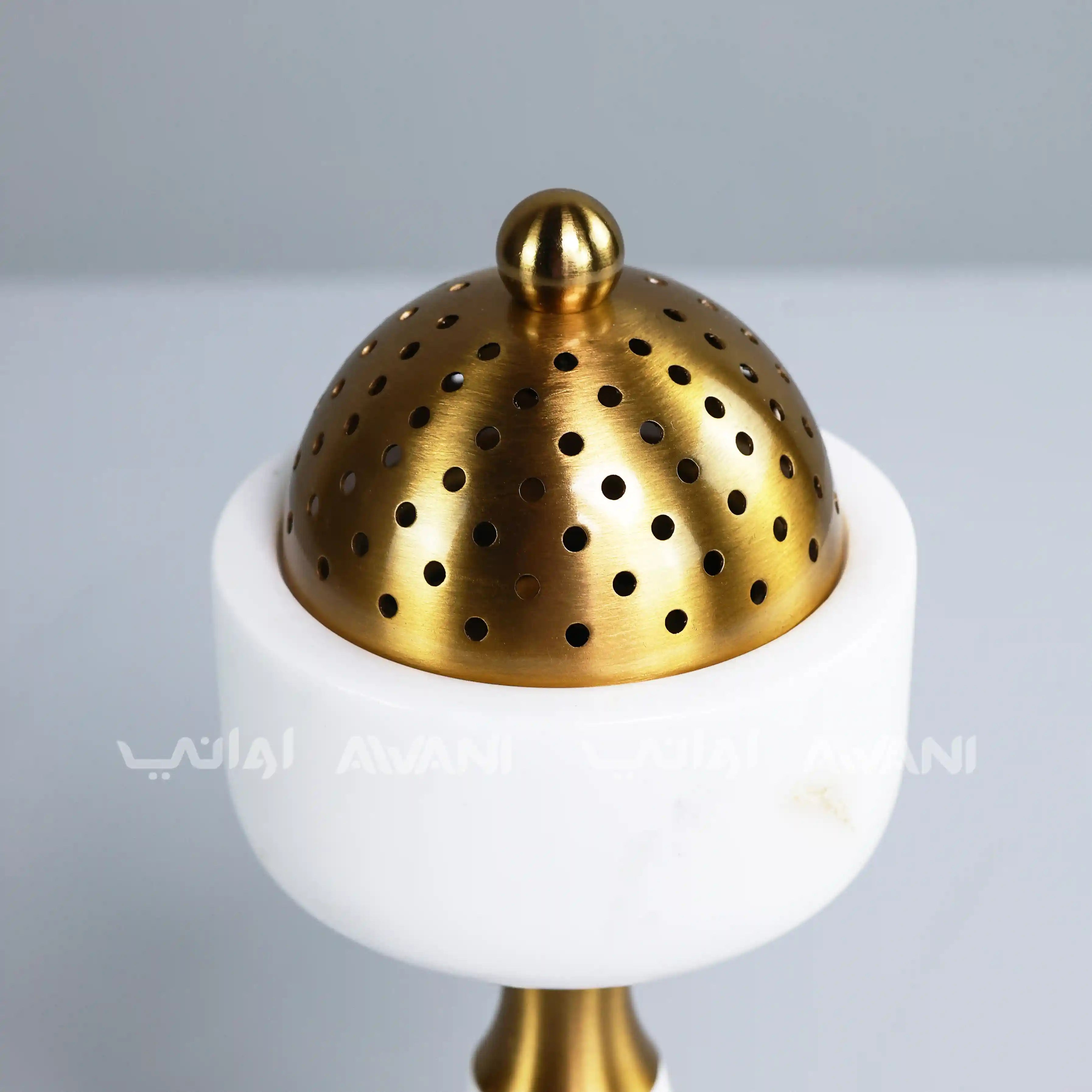 Modern Ceramic White & Gold Burner Holders with Cover