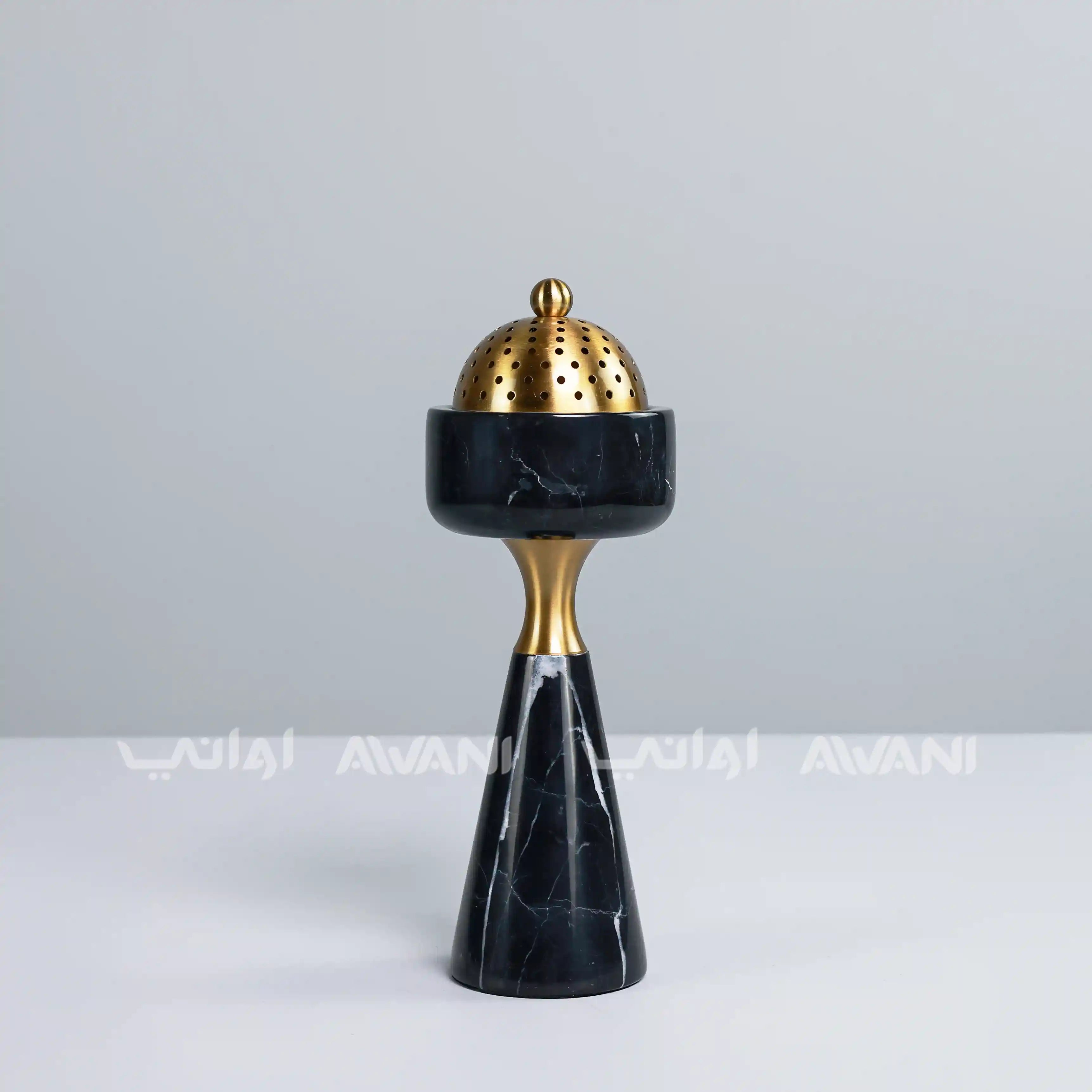 Modern Ceramic Black & Gold Burner Holders with Cover