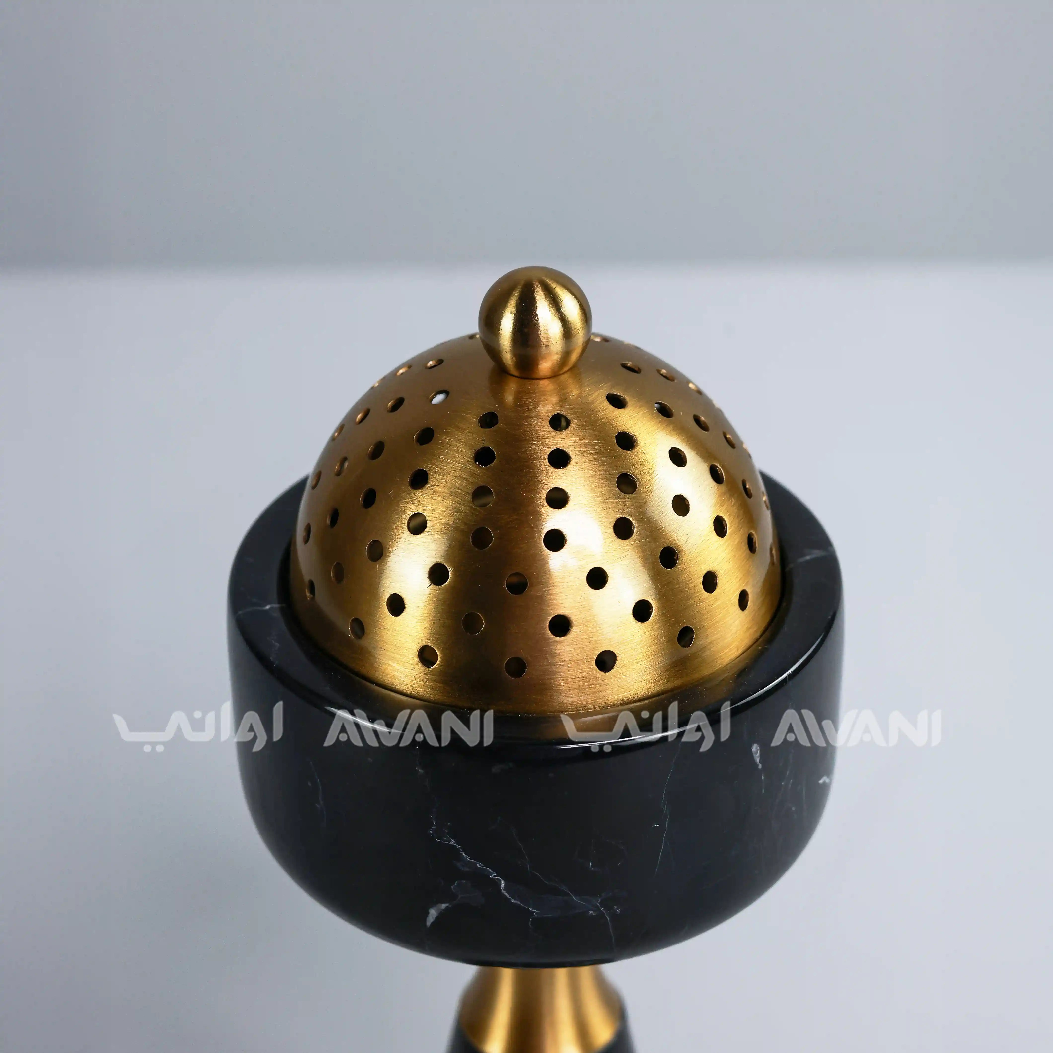 Modern Ceramic Black & Gold Burner Holders with Cover