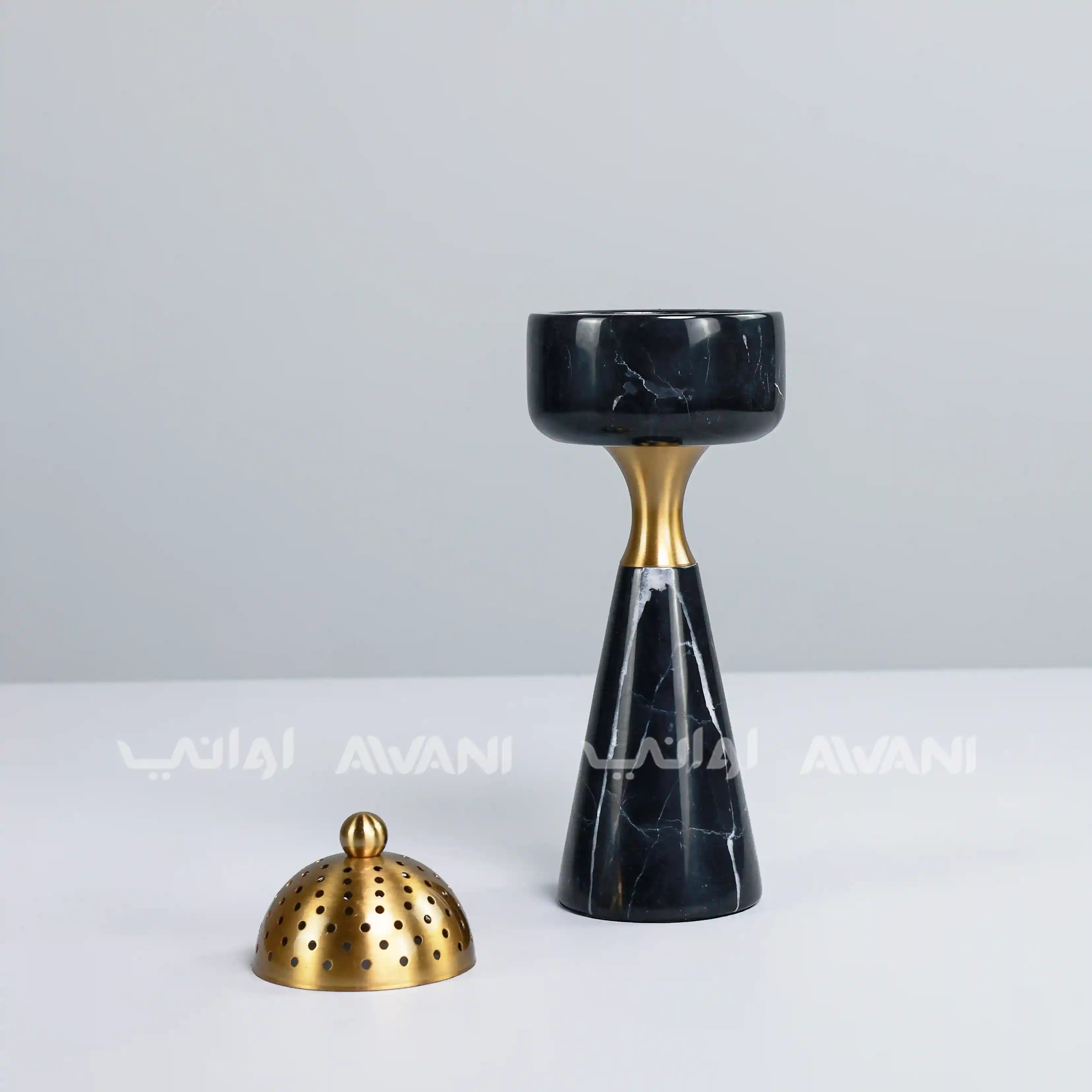 Modern Ceramic Black & Gold Burner Holders with Cover