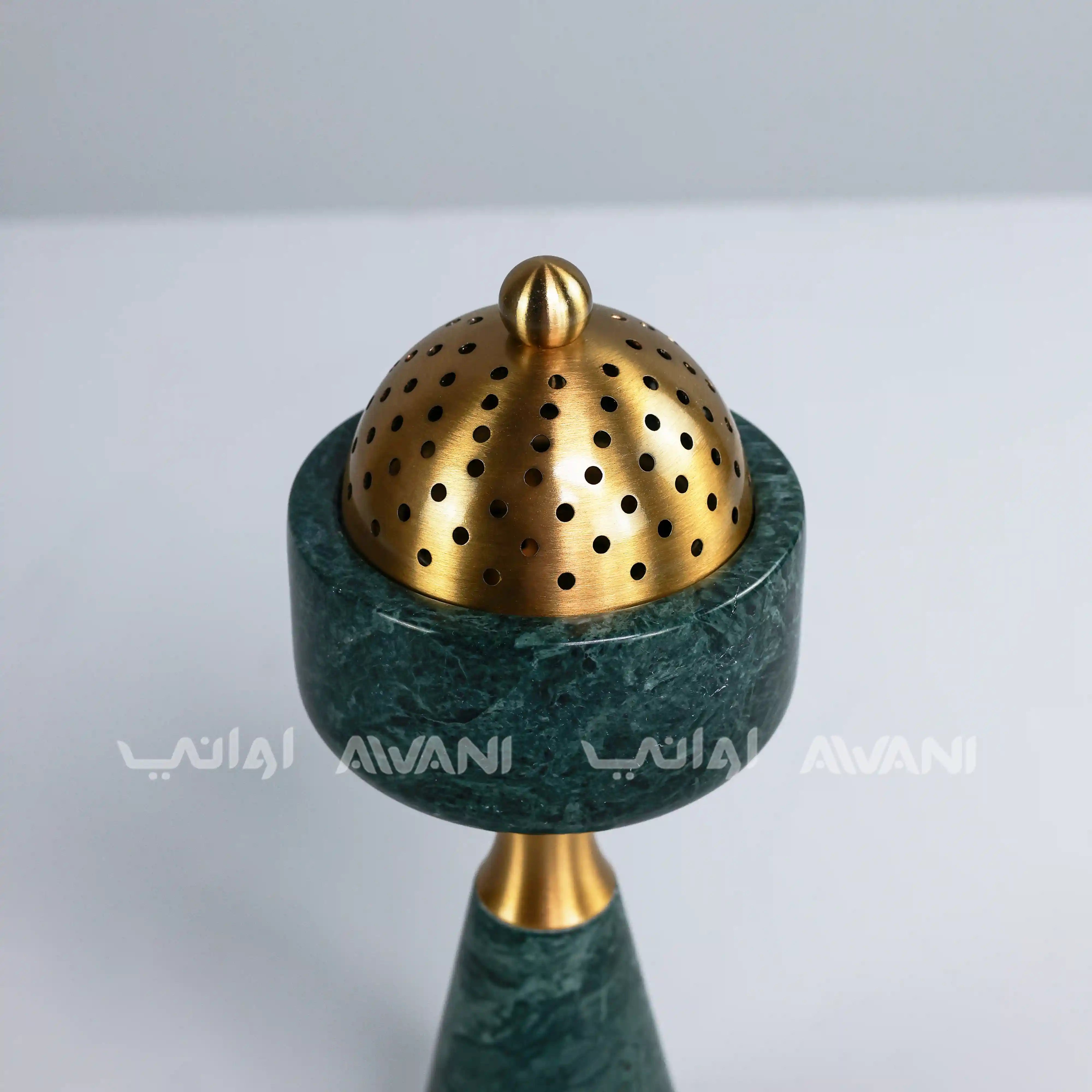Modern Ceramic Green & Gold Burner Holders with Cover