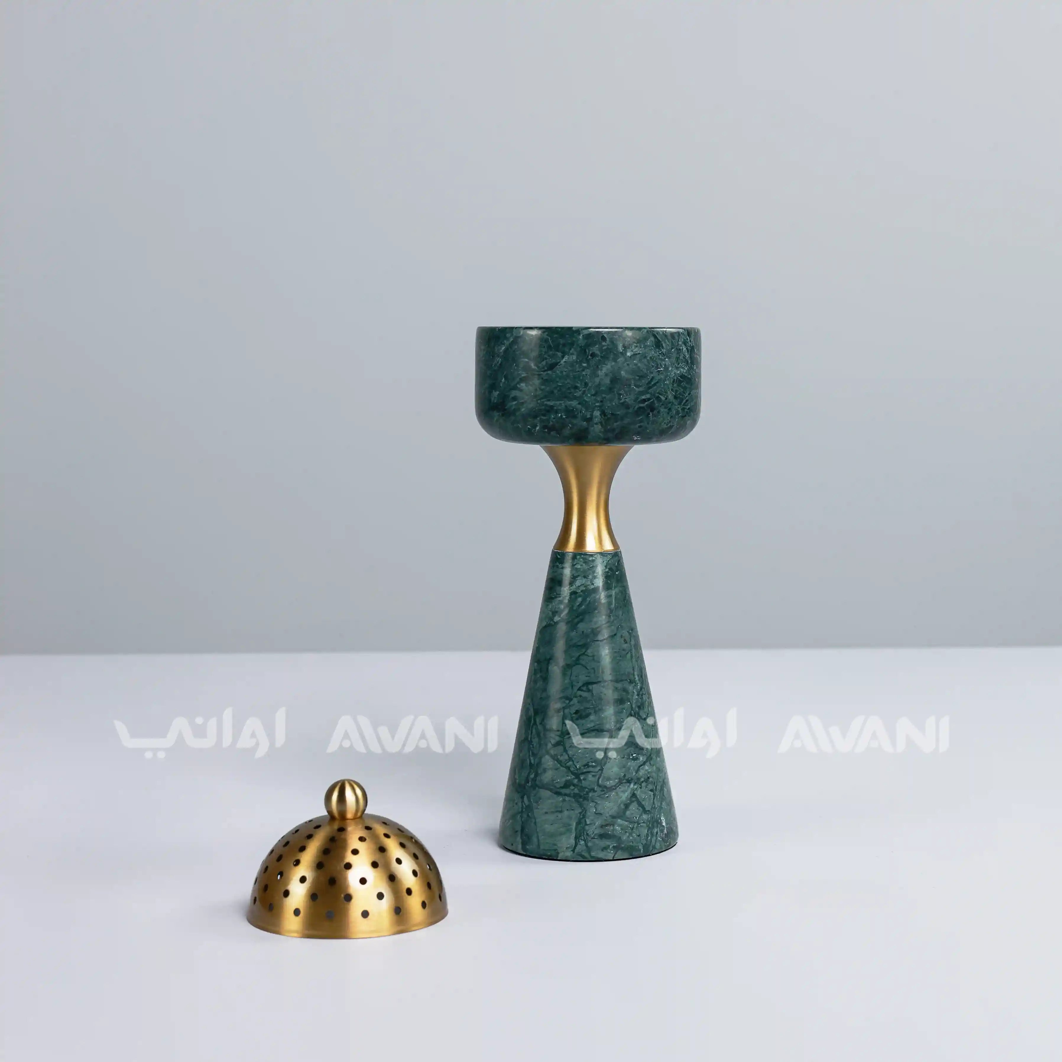 Modern Ceramic Green & Gold Burner Holders with Cover