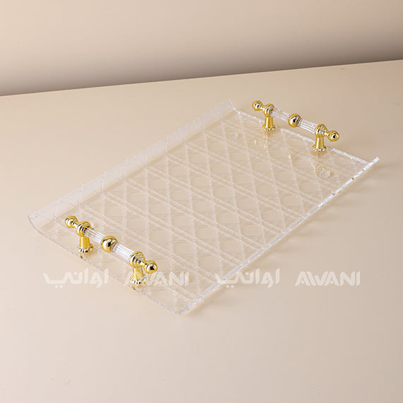 Gold-Plated Acrylic Plate with Gold Handle