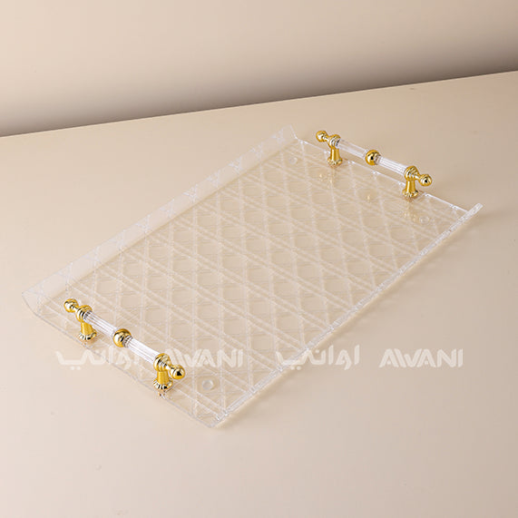 Gold-Plated Acrylic Plate with Gold Handle