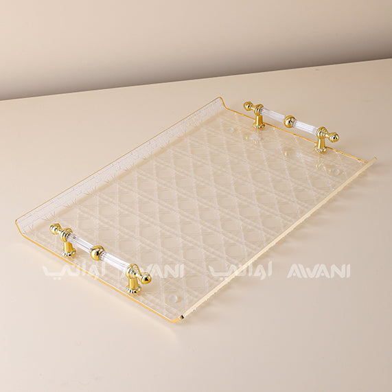 Gold-Plated Acrylic Plate with Gold Handle