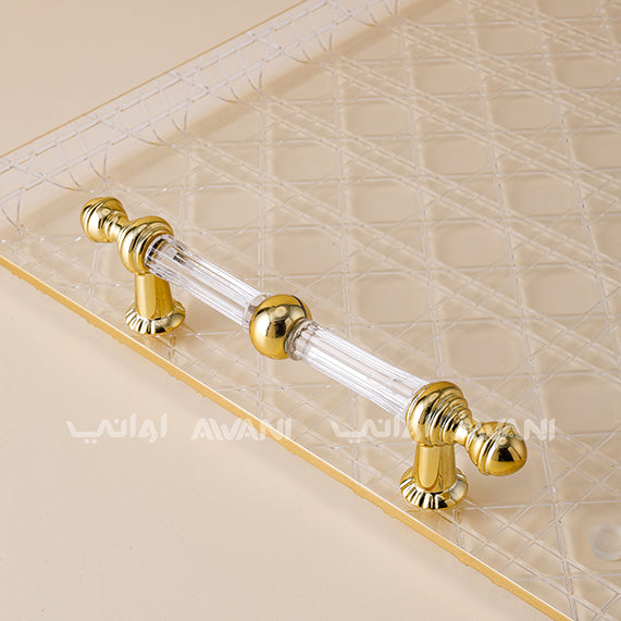 Gold-Plated Acrylic Plate with Gold Handle