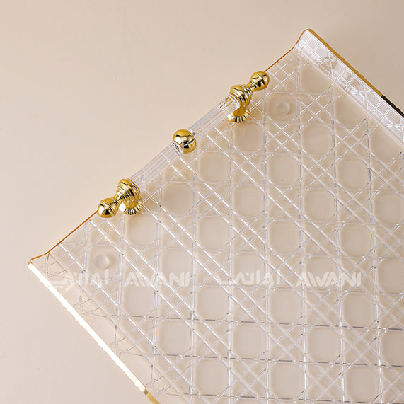 Gold-Plated Acrylic Plate with Gold Handle