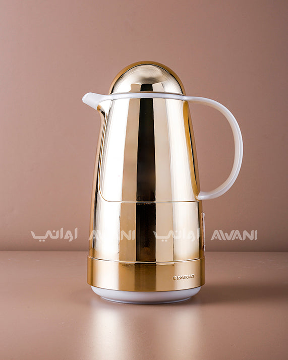 Golden Insulated Thermos Flask – 1L | Elegant Hot & Cold Beverage Server