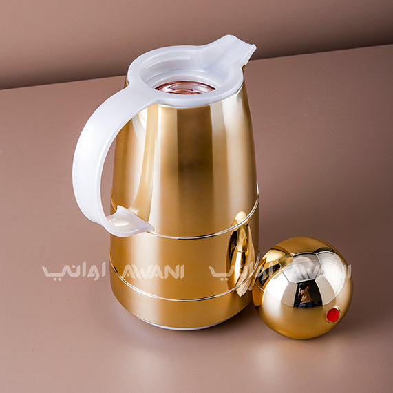 Golden Insulated Thermos Flask – 1L | Elegant Hot & Cold Beverage Server