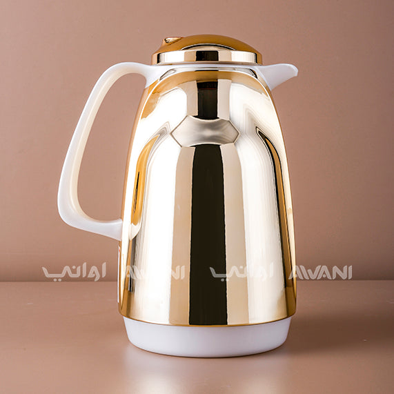 Golden Dallah Insulated Thermos Flask – 1L | Elegant Hot & Cold Beverage Server