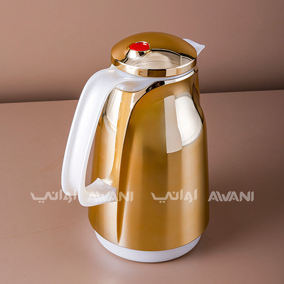 Golden Dallah Insulated Thermos Flask – 1L | Elegant Hot & Cold Beverage Server
