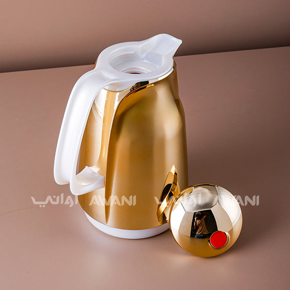 Golden Dallah Insulated Thermos Flask – 1L | Elegant Hot & Cold Beverage Server