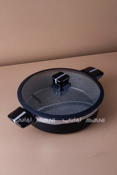 Cookware Set of 12 Piece Black Silver
