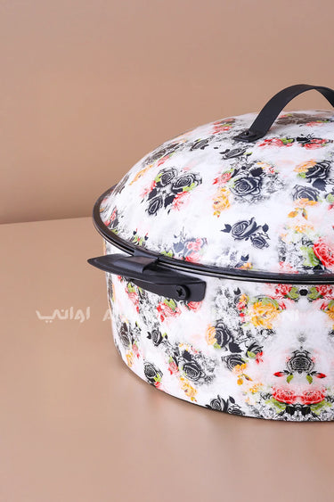 وعاء ساخن أسود مع غطاء أبيض سعة 5000 مل - تصميم فاخر
