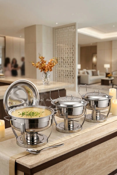 5 L Stainless Steel Chafer | Professional Buffet Food Warmer & Server - Silver