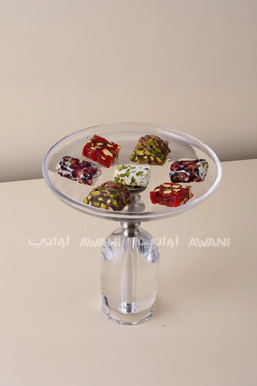 Glass Bowl  with a clear Cover and Silver Handle