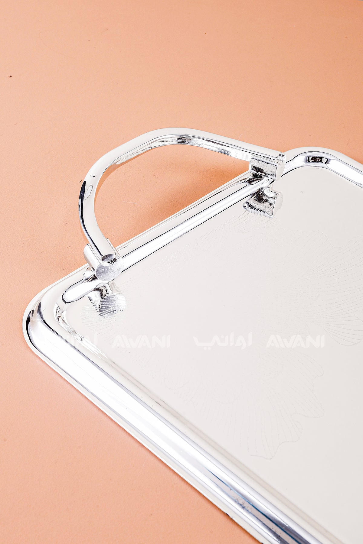2 Pcs Luxury Silver Tray | Decorative Metal Serving Platter