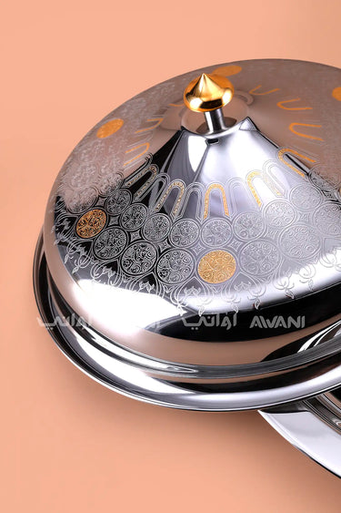 Majlis Etched Cloche & Serving Tray - 35 Cm