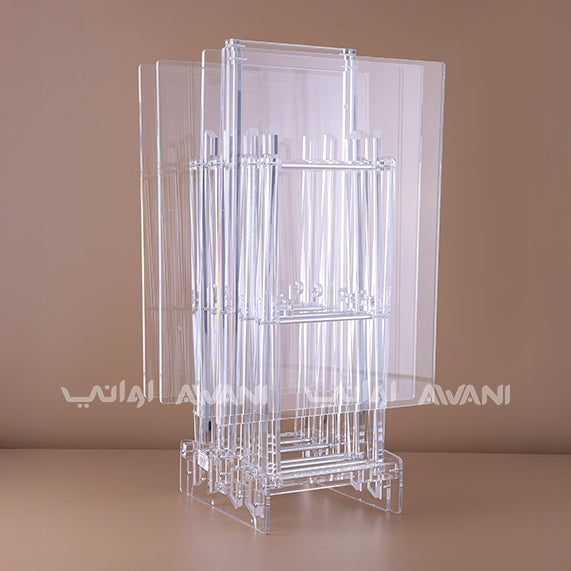 4-Piece Acrylic Tables Set - Clear And Plain - Rectangular